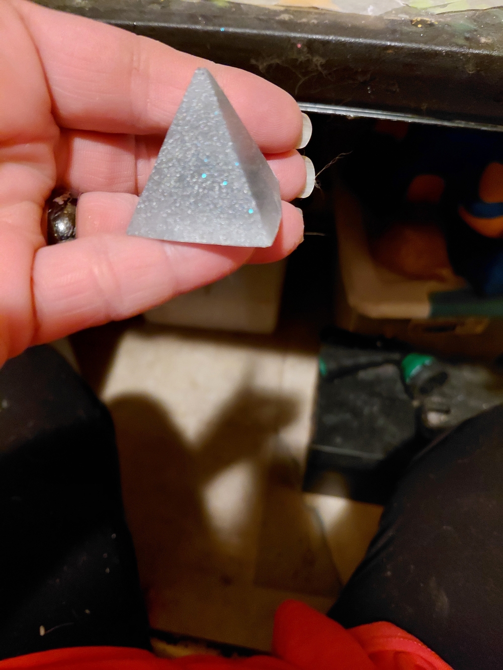 Silver Pyramid Decorative Accent